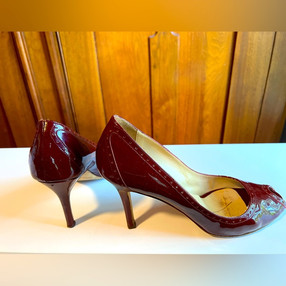 Kate Spade Peep Toe Heels - Dark Red - Sz 10